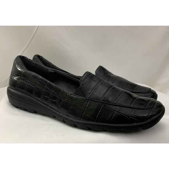 Easy Spirit Abide Croco Black Casual Loafers Flats Womens 6 - Picture 3 of 6